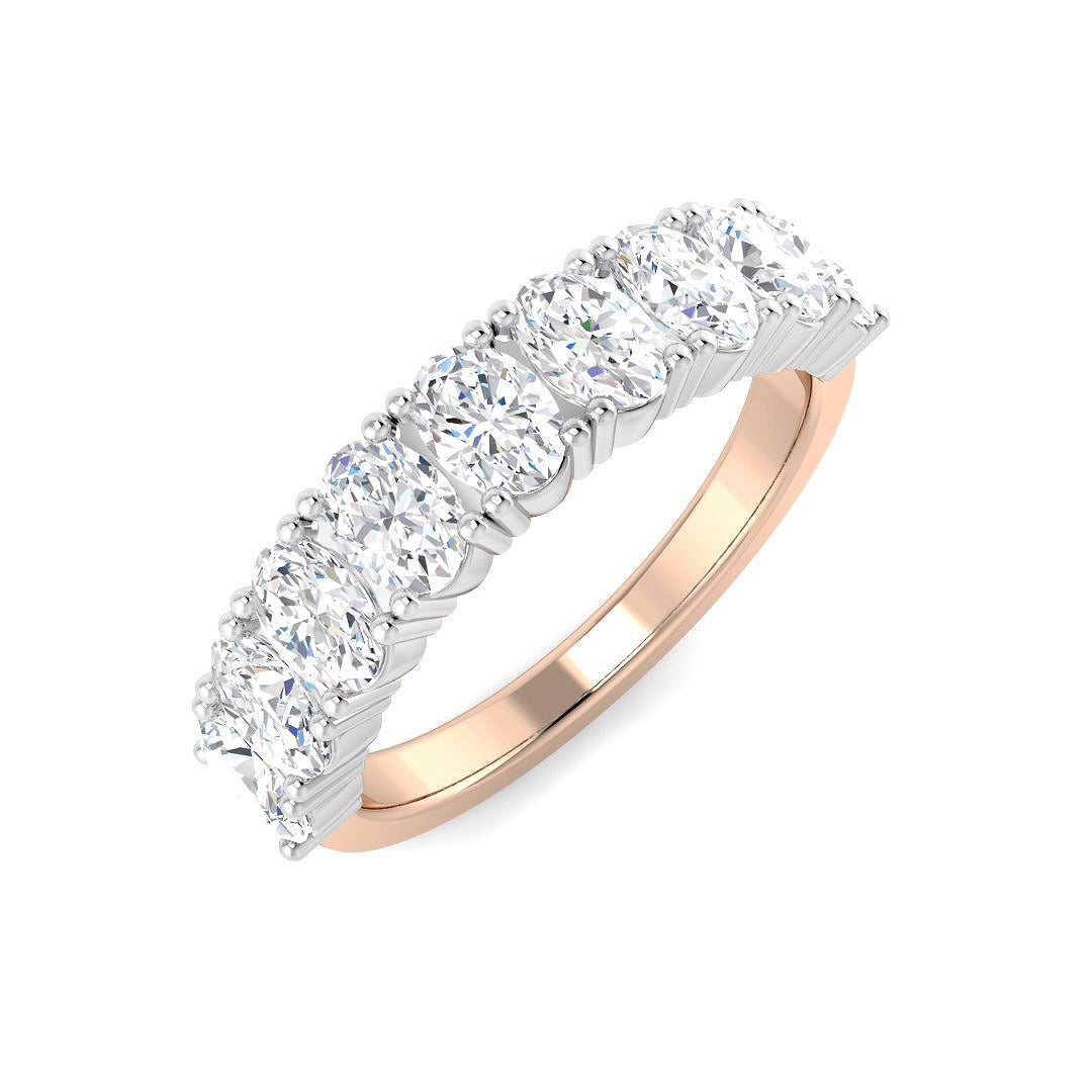 Diamond Half Eternity Ring in 10K/14K gold and platinum with certified lab-grown or natural diamonds