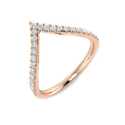 Sparkling Diamond Wishbone Ring in 10K/14K gold and platinum with certified lab-grown or natural diamonds