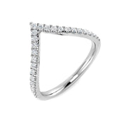 Sparkling Diamond Wishbone Ring in 10K/14K gold and platinum with certified lab-grown or natural diamonds