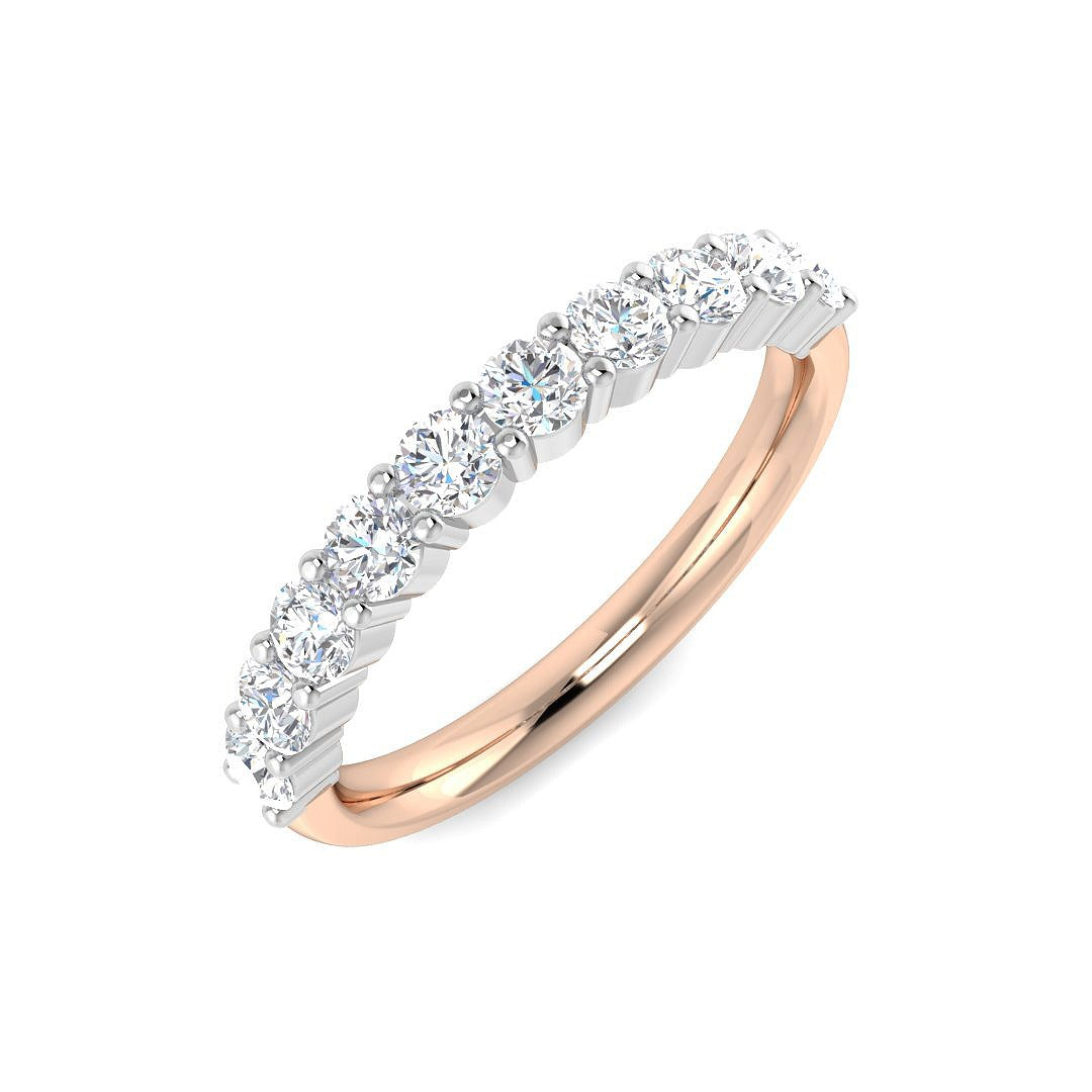 Diamond Half Eternity Ring in 10K/14K gold and platinum with certified lab-grown or natural diamonds