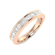 Diamond Half Eternity Ring in 10K/14K gold and platinum with certified lab-grown or natural diamonds