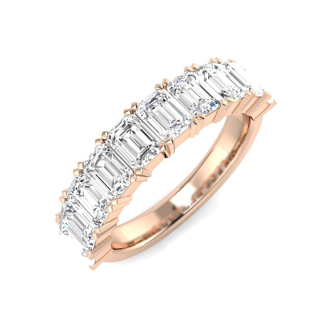 Diamond Half Eternity Ring in 10K/14K gold and platinum with certified lab-grown or natural diamonds