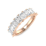 Diamond Half Eternity Ring in 10K/14K gold and platinum with certified lab-grown or natural diamonds