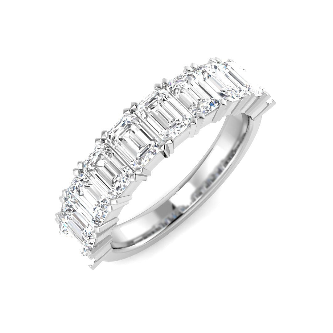 Diamond Half Eternity Ring in 10K/14K gold and platinum with certified lab-grown or natural diamonds
