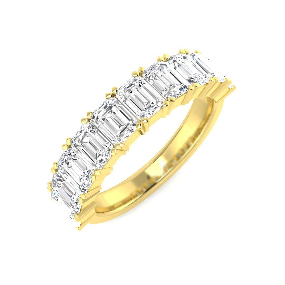 Diamond Half Eternity Ring in 10K/14K gold and platinum with certified lab-grown or natural diamonds