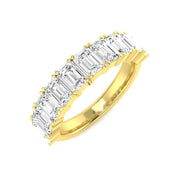 Diamond Half Eternity Ring in 10K/14K gold and platinum with certified lab-grown or natural diamonds