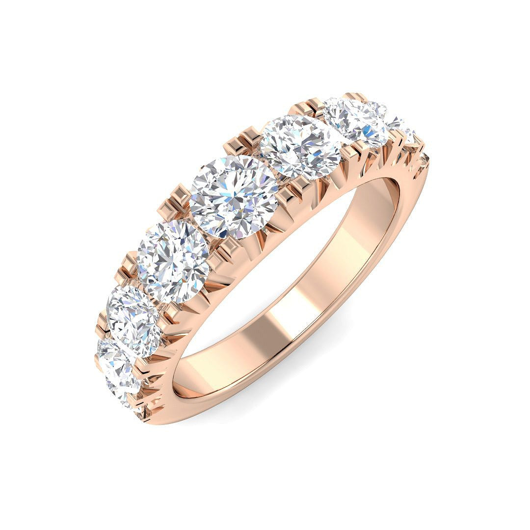 Diamond Half Eternity Ring in 10K/14K gold and platinum with certified lab-grown or natural diamonds
