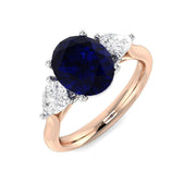 Diamond Winchekter Blue Sapphire Ring in 10K/14K gold and platinum with certified lab-grown or natural diamonds
