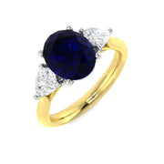 Diamond Winchekter Blue Sapphire Ring in 10K/14K gold and platinum with certified lab-grown or natural diamonds