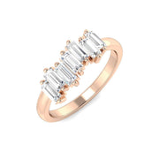 0.75Ct Baguette 7 Stone Diamond Ring in 10K/14K gold and platinum with certified lab-grown or natural diamonds