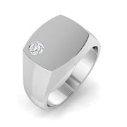 Luxury Diamond Signet Ring in 10K/14K gold and platinum with certified lab-grown or natural diamonds