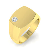 Luxury Diamond Signet Ring in 10K/14K gold and platinum with certified lab-grown or natural diamonds