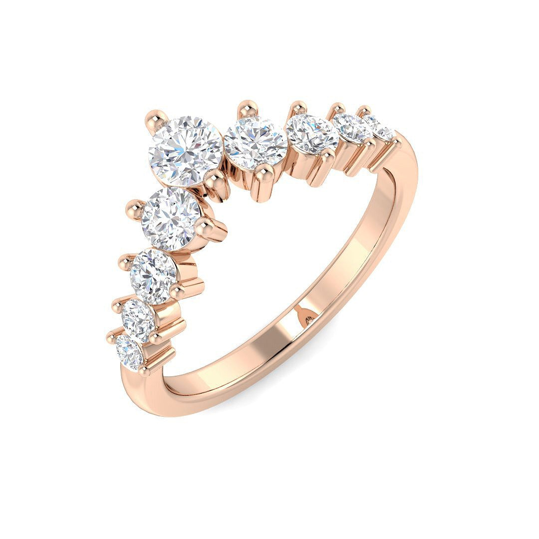 Sparkling Diamond Wishbone Ring in 10K/14K gold and platinum with certified lab-grown or natural diamonds