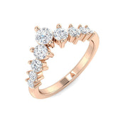 Sparkling Diamond Wishbone Ring in 10K/14K gold and platinum with certified lab-grown or natural diamonds