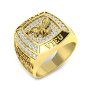 Luxury Eagle Crest Diamond Fancy Ring in 10K/14K gold and platinum with certified lab-grown or natural diamonds