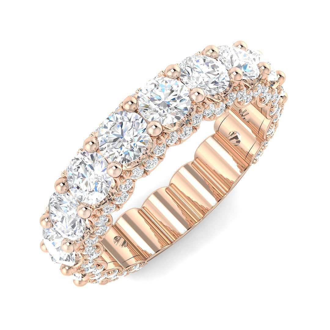 Diamond Half Eternity Ring in 10K/14K gold and platinum with certified lab-grown or natural diamonds