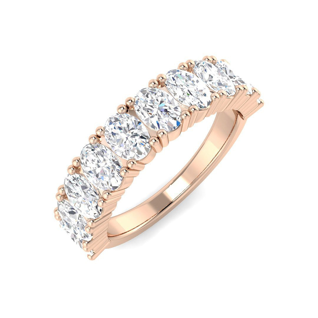 Diamond Half Eternity Ring in 10K/14K gold and platinum with certified lab-grown or natural diamonds