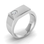 Bold Diamond Signet Ring in 10K/14K gold and platinum with certified lab-grown or natural diamonds