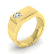 Bold Diamond Signet Ring in 10K/14K gold and platinum with certified lab-grown or natural diamonds