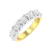 Diamond Half Eternity Ring in 10K/14K gold and platinum with certified lab-grown or natural diamonds
