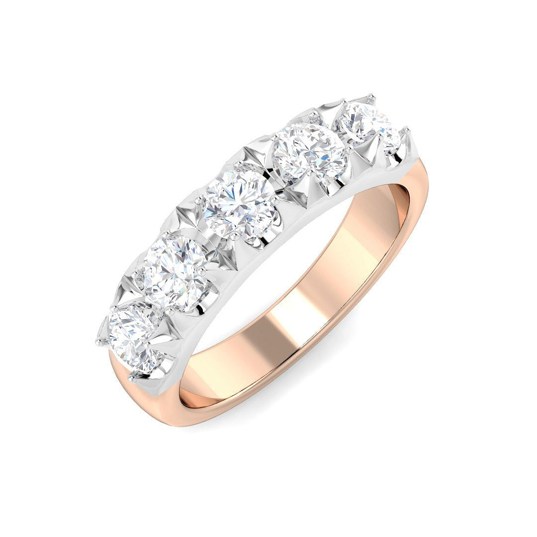 Diamond Kibwessy 5 Stone Ring in 10K/14K gold and platinum with certified lab-grown or natural diamonds