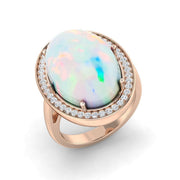 Diamond Mobtacute Opal Ring in 10K/14K gold and platinum with certified lab-grown or natural diamonds