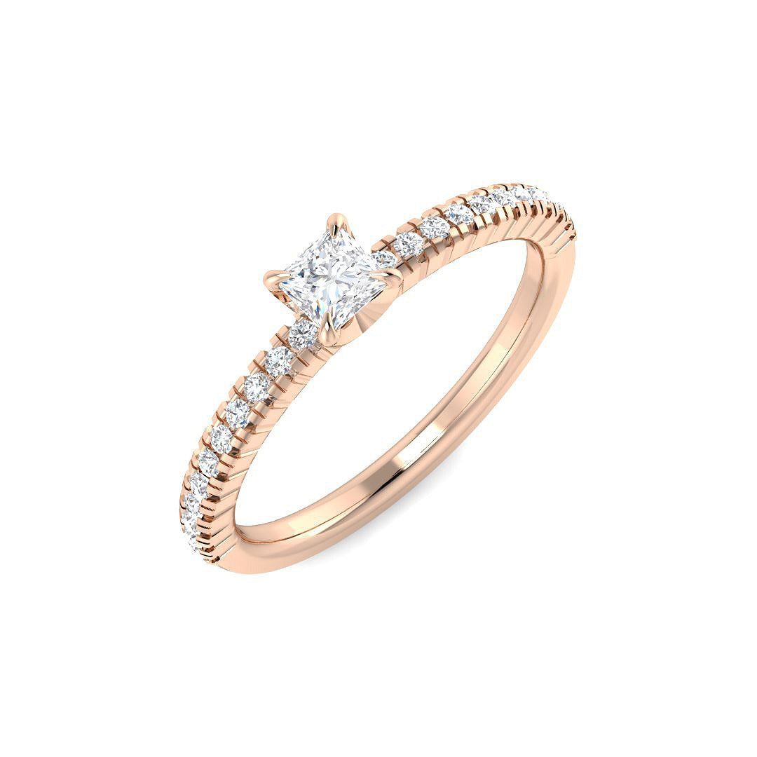 Diamond Portchekter Engagement Ring in 10K/14K gold and platinum with certified lab-grown or natural diamonds
