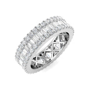 Baguette & Round Diamond Full Eternity Ring in 10K/14K gold and platinum with certified lab-grown or natural diamonds