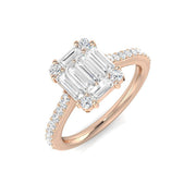 Diamond Baguette & Brilliant Ring in 10K/14K gold and platinum with certified lab-grown or natural diamonds