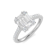 Diamond Baguette & Brilliant Ring in 10K/14K gold and platinum with certified lab-grown or natural diamonds