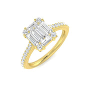 Diamond Baguette & Brilliant Ring in 10K/14K gold and platinum with certified lab-grown or natural diamonds