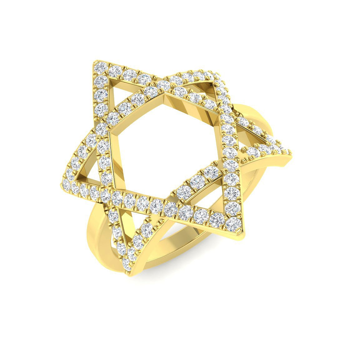 Diamond Tibtages Fancy Ring in 10K/14K gold and platinum with certified lab-grown or natural diamonds
