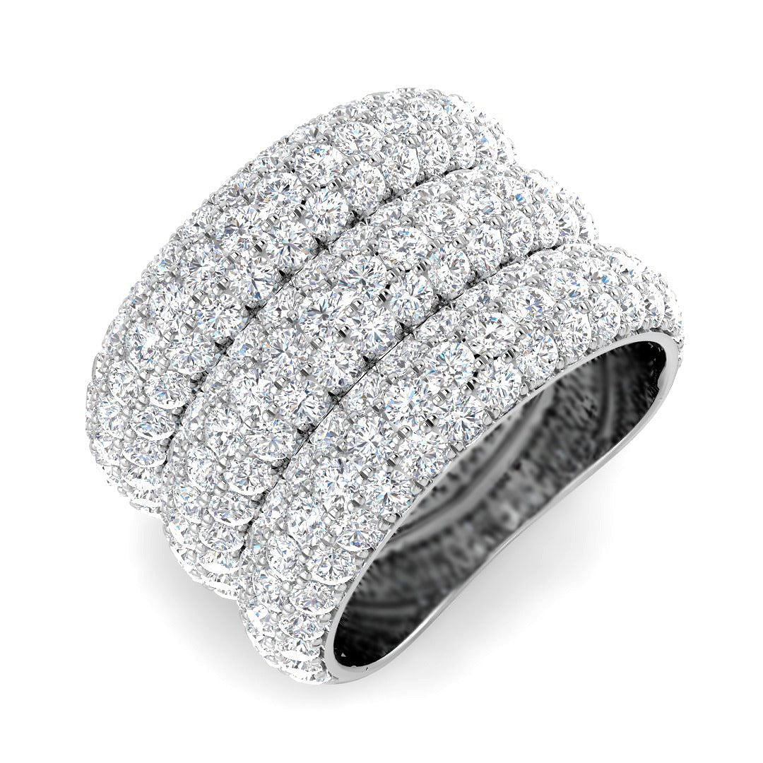 Diamond Pave Ring in 10K/14K gold and platinum with certified lab-grown or natural diamonds