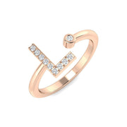 Lab-Grown Diamond Initial L Ring in 10K/14K gold and platinum with certified lab-grown or natural diamonds
