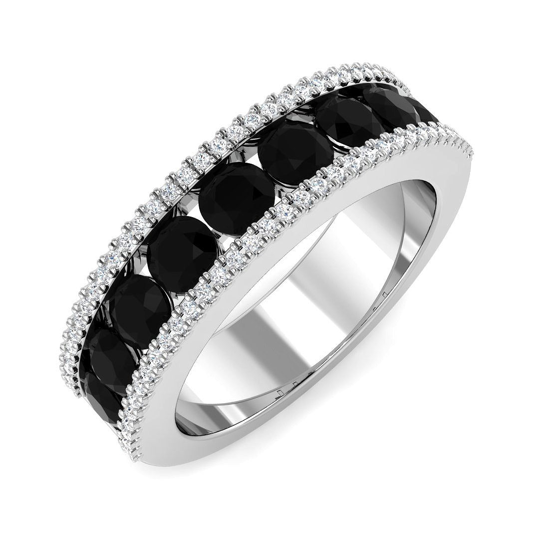 Diamond Half Eternity Ring in 10K/14K gold and platinum with certified lab-grown or natural diamonds