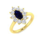 Diamond Jermyb Blue Sapphire Ring in 10K/14K gold and platinum with certified lab-grown or natural diamonds