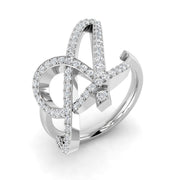 Initial “A” Diamond Ring in 10K/14K gold and platinum with certified lab-grown or natural diamonds