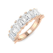 Diamond Half Eternity Ring in 10K/14K gold and platinum with certified lab-grown or natural diamonds
