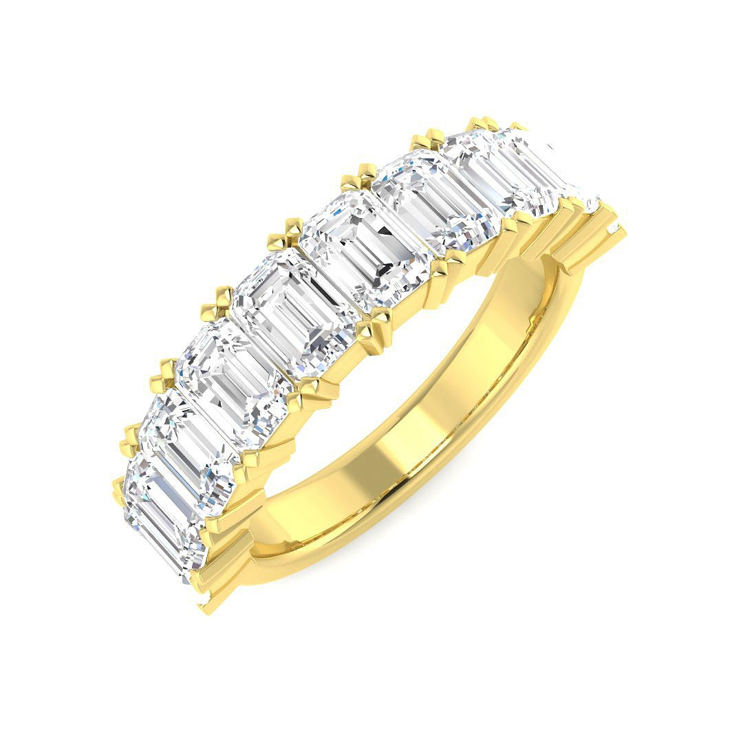 Diamond Half Eternity Ring in 10K/14K gold and platinum with certified lab-grown or natural diamonds