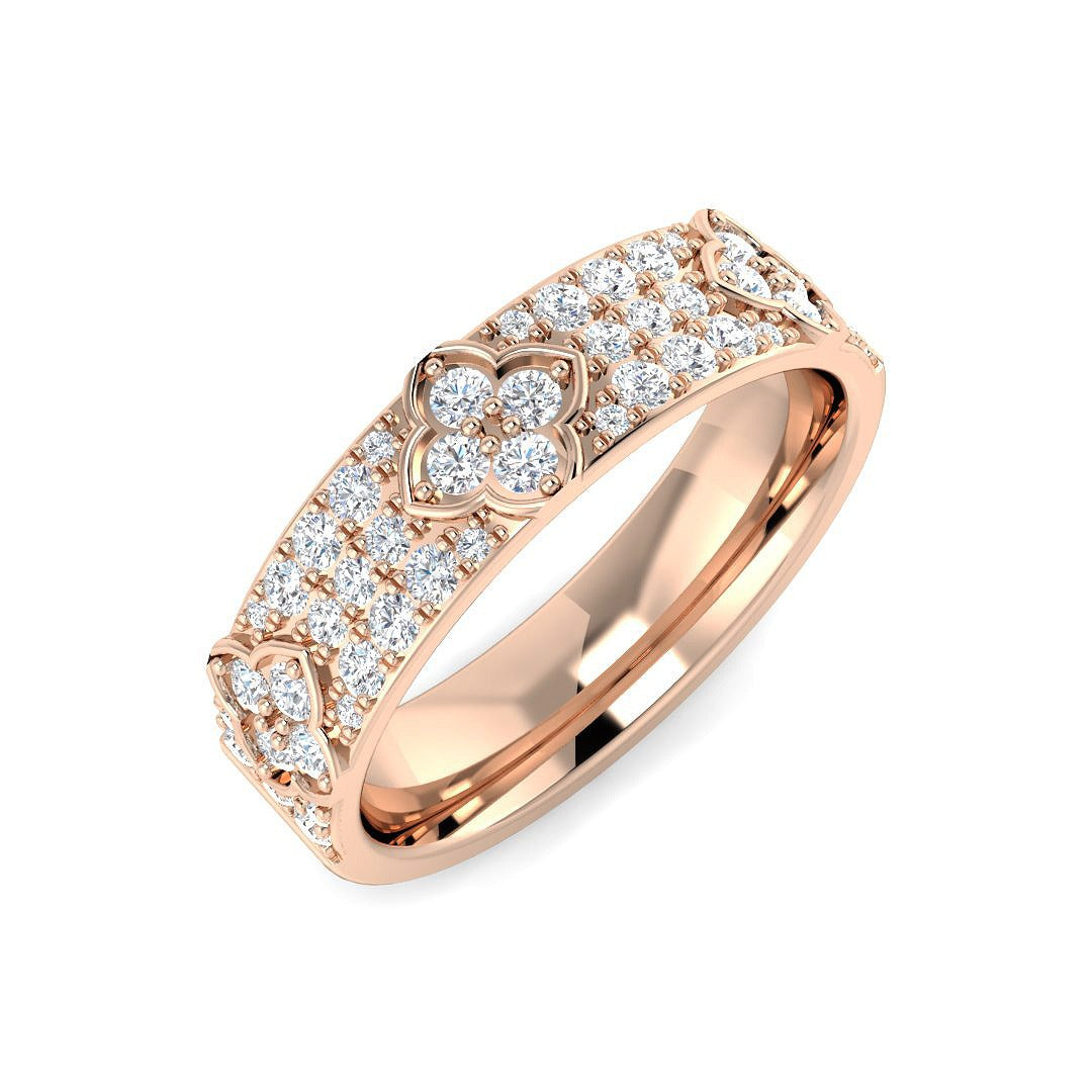 Diamond Half Eternity Ring in 10K/14K gold and platinum with certified lab-grown or natural diamonds