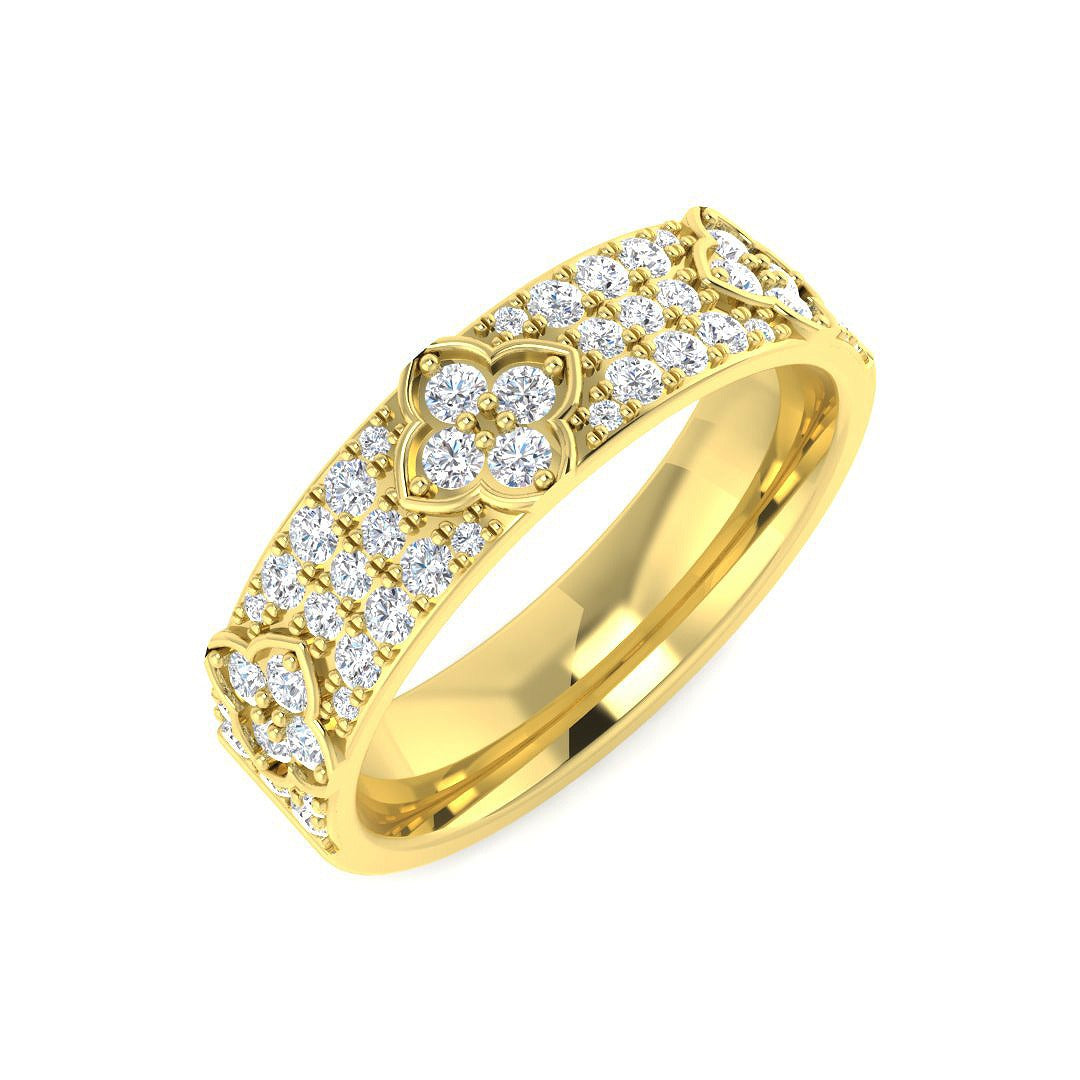 Diamond Half Eternity Ring in 10K/14K gold and platinum with certified lab-grown or natural diamonds