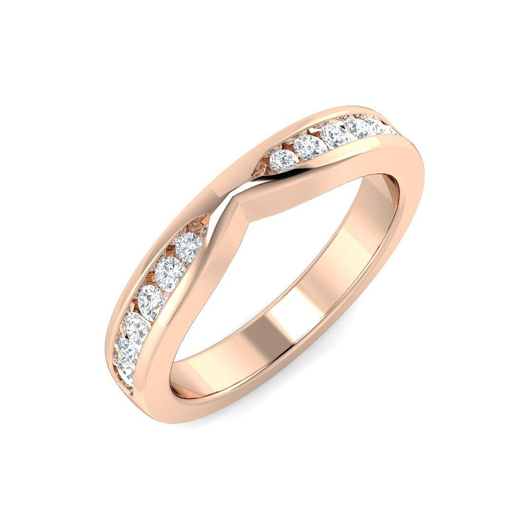 Diamond Half Eternity Ring in 10K/14K gold and platinum with certified lab-grown or natural diamonds