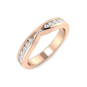 Diamond Half Eternity Ring in 10K/14K gold and platinum with certified lab-grown or natural diamonds