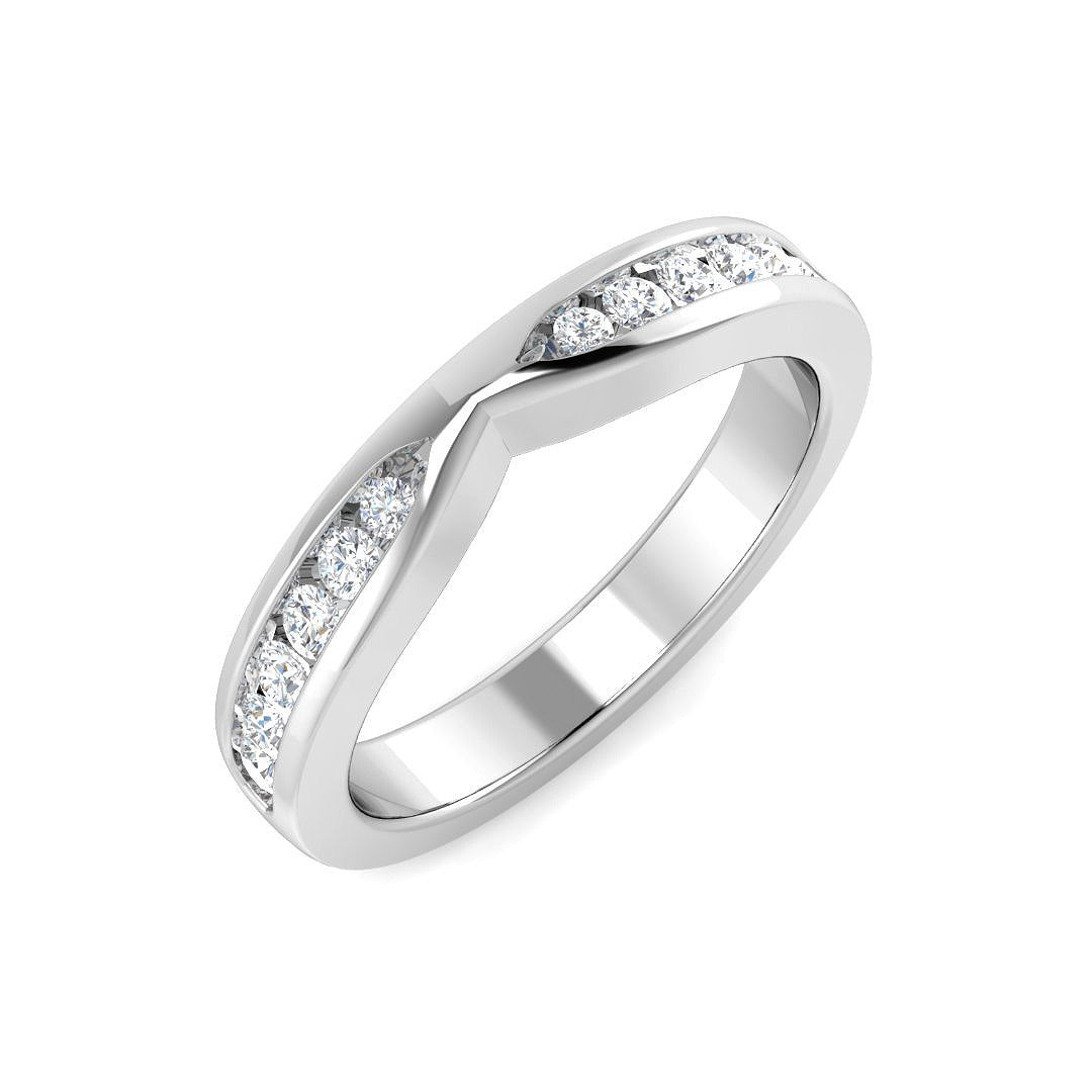 Diamond Half Eternity Ring in 10K/14K gold and platinum with certified lab-grown or natural diamonds