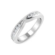 Diamond Half Eternity Ring in 10K/14K gold and platinum with certified lab-grown or natural diamonds