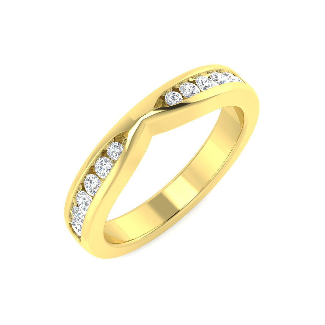 Diamond Half Eternity Ring in 10K/14K gold and platinum with certified lab-grown or natural diamonds