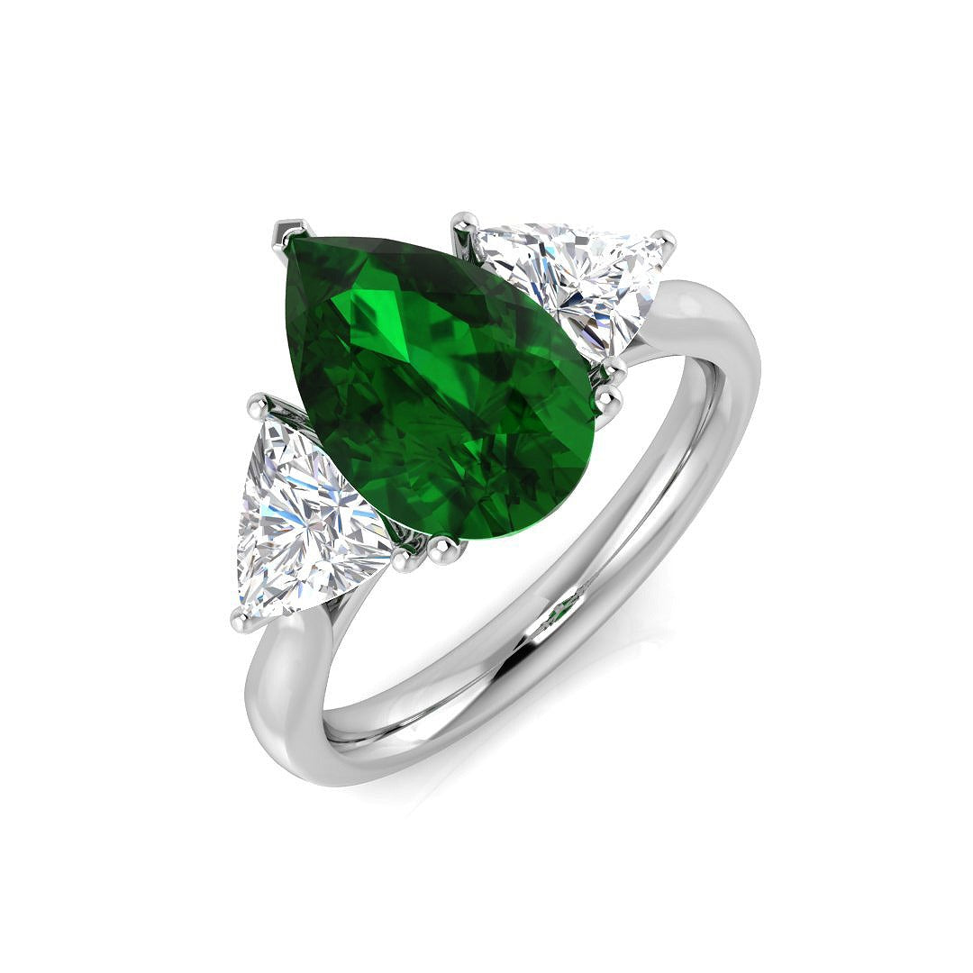 Diamond Bolsover Emerald Ring in 10K/14K gold and platinum with certified lab-grown or natural diamonds