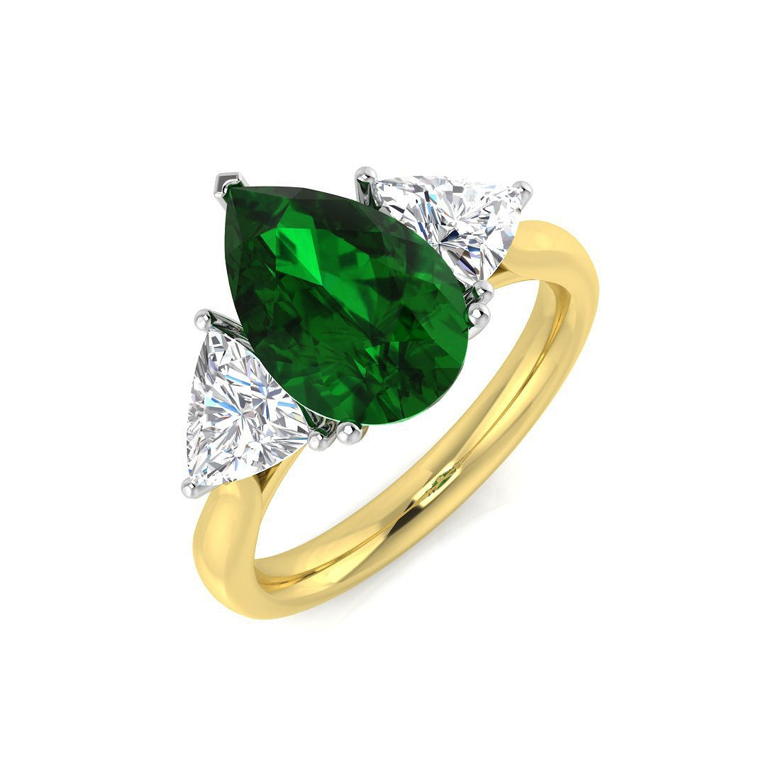 Diamond Bolsover Emerald Ring in 10K/14K gold and platinum with certified lab-grown or natural diamonds
