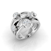 Luxury Diamond Bubble Ring 1.00ct in 10K/14K gold and platinum with certified lab-grown or natural diamonds