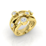 Luxury Diamond Bubble Ring 1.00ct in 10K/14K gold and platinum with certified lab-grown or natural diamonds